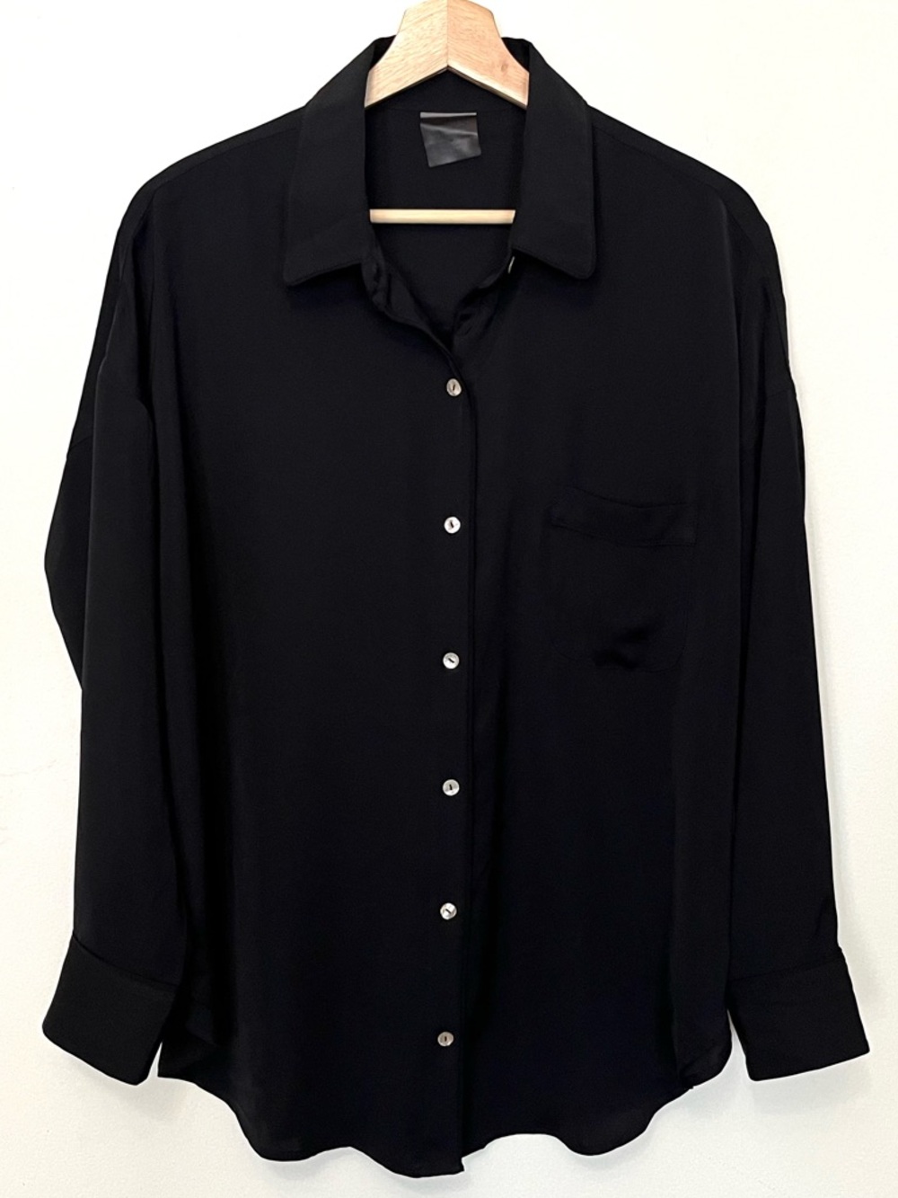 Negative • M/L • Supreme Shirt Black Button Down Luxury Loungewear Sleep Shirt